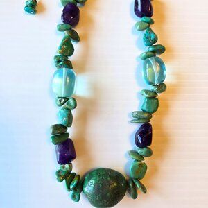 Vintage Turquoise and Amethyst Necklace
